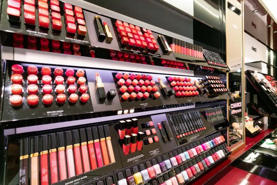 Chanel cosmetics on shelfs in China